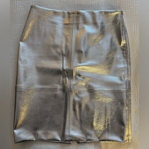 H&M Silver leather like pencil skirt